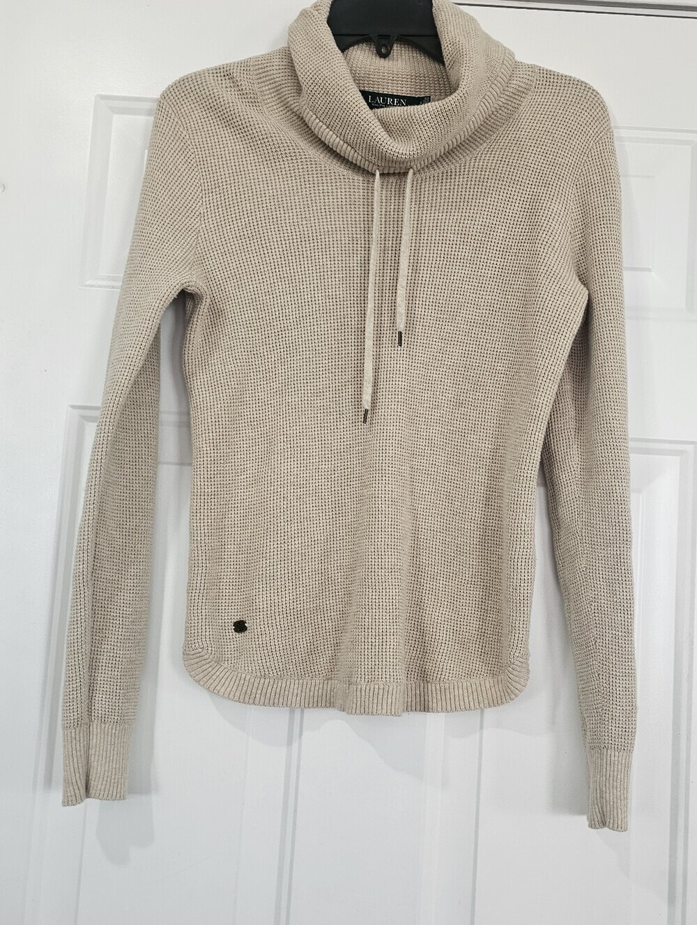 LAUREN Ralph Lauren Cream Cowl Neck Knit Sweater Size SP{Bx26}